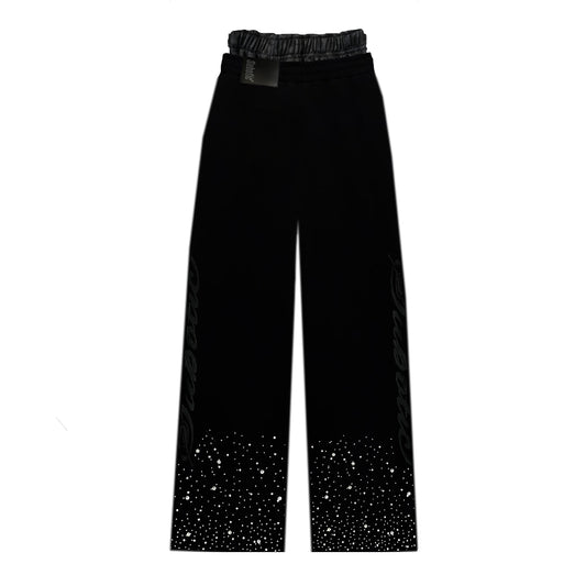 Black crystal pants