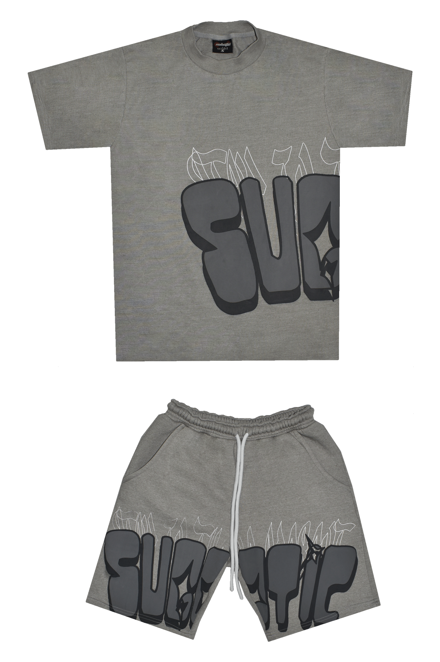 (GRAY) - BUTTERFLY SHORT SET