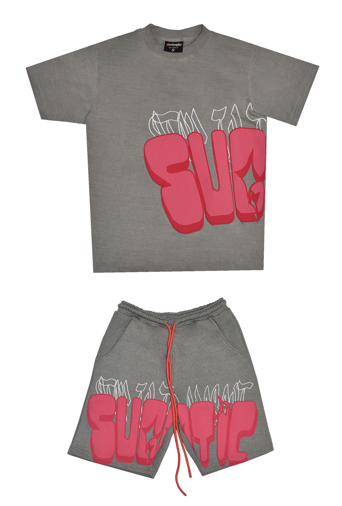 (GRAY - PINK) - BUTTERFLY SHORT SET