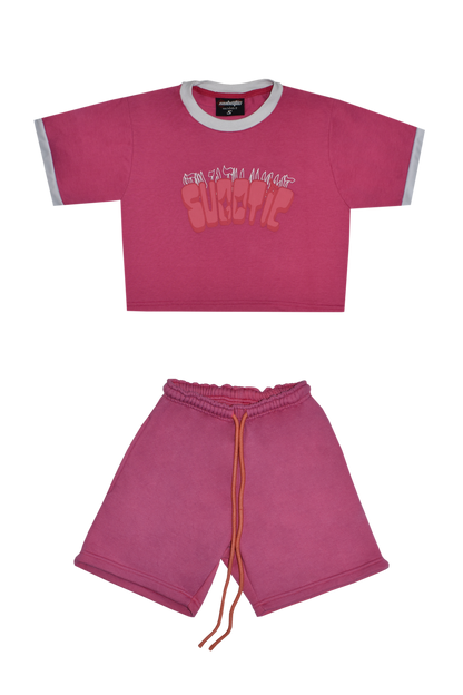 (PINK) - BUTTERFLY SHORT SET