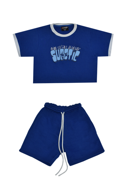 (ROYAL BLUE) - BUTTERFLY SHORT SET