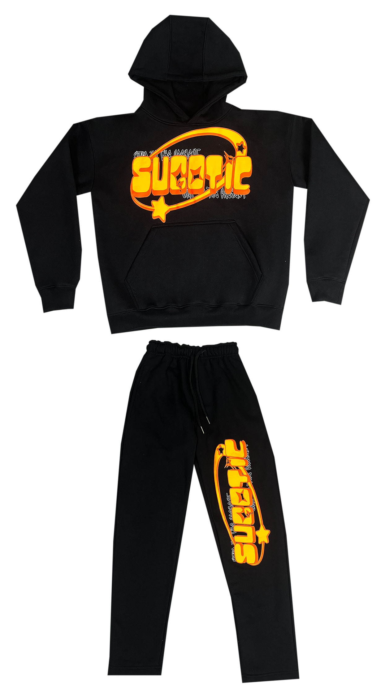 BLACK/ORANGE BUBBLE TRACKSUIT