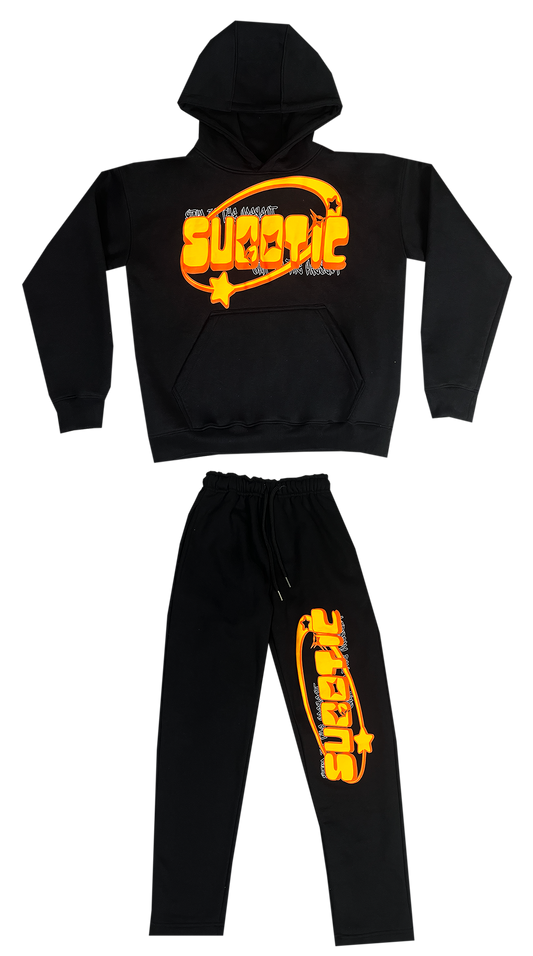 BLACK/ORANGE BUBBLE TRACKSUIT